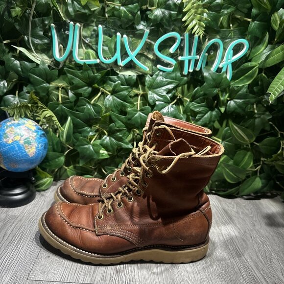 Vintage Bone Dry Biltrite 8” Mens Moc Toe Work Boots Brown Size 6.5 main image 6